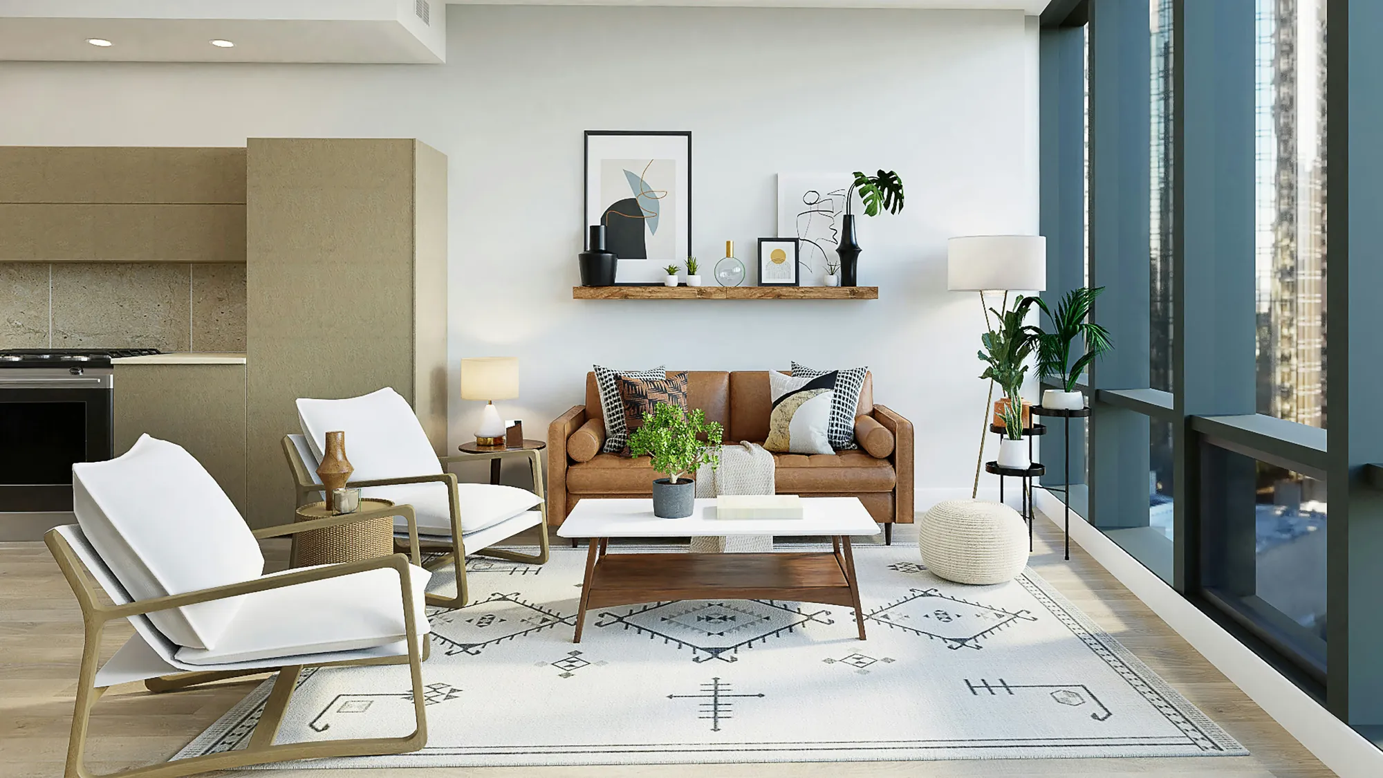 A residential interior protected by Poseidon leak detection